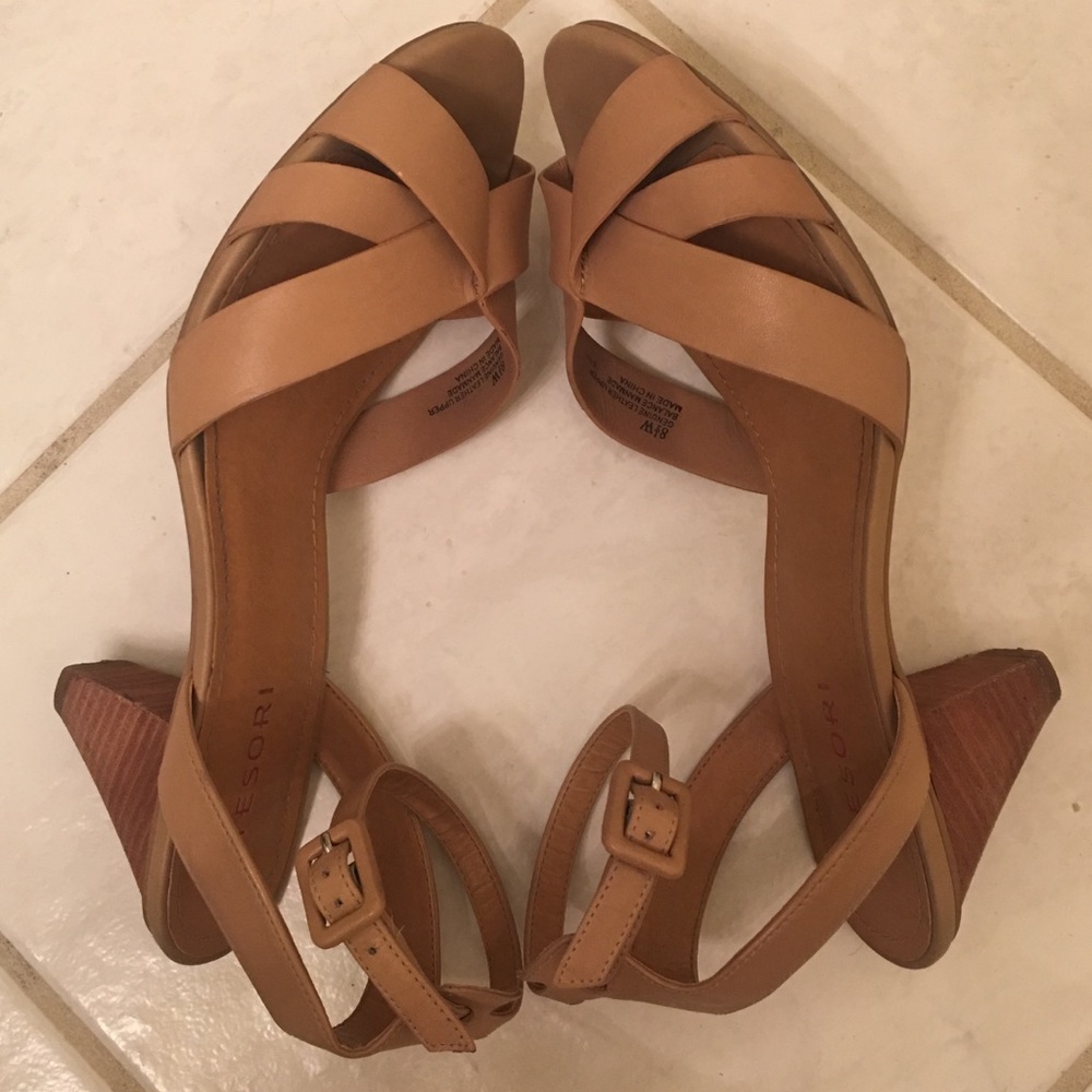 Tesori tan/nude leather sandals